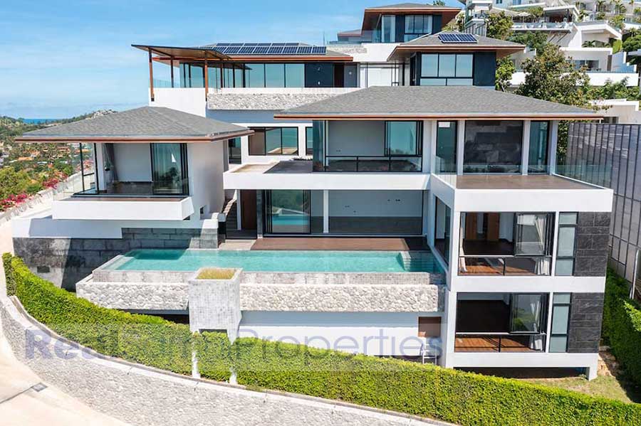 Recently Completed Luxury Tropical Modern 540 Sqm Sea View Estate Villa, Plai Laem